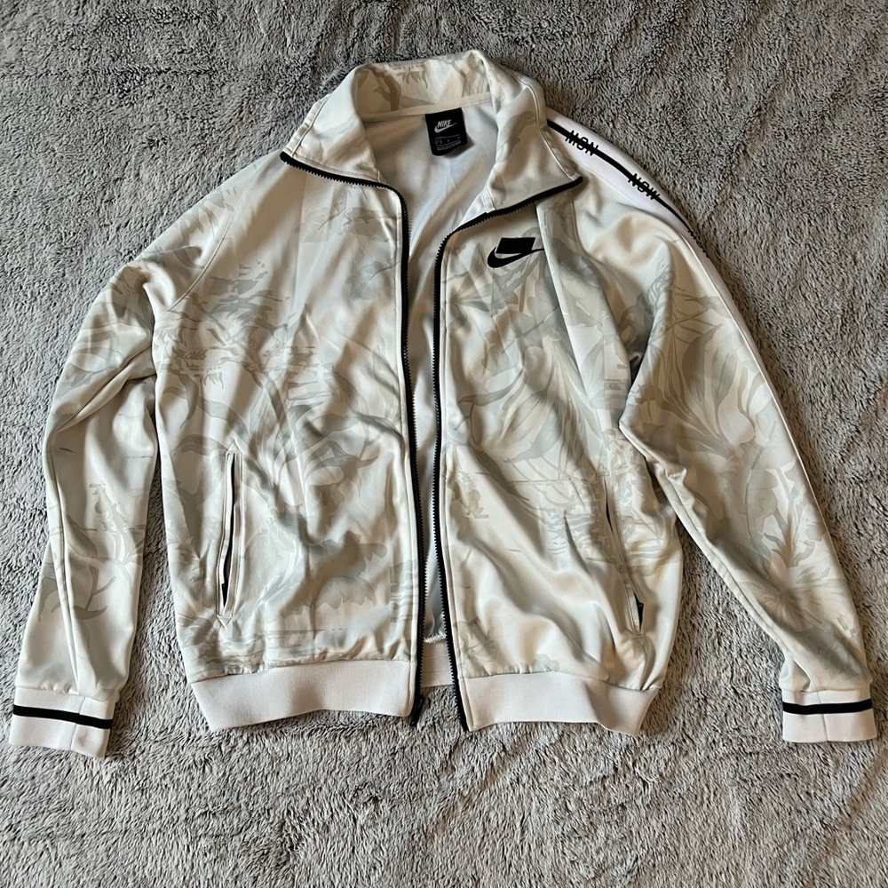 Nike Sportswear Cream Floral Warmup Jacket